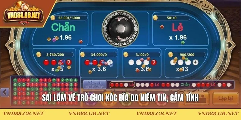 Sai lầm về trò chơi xóc đĩa do niềm tin, cảm tính